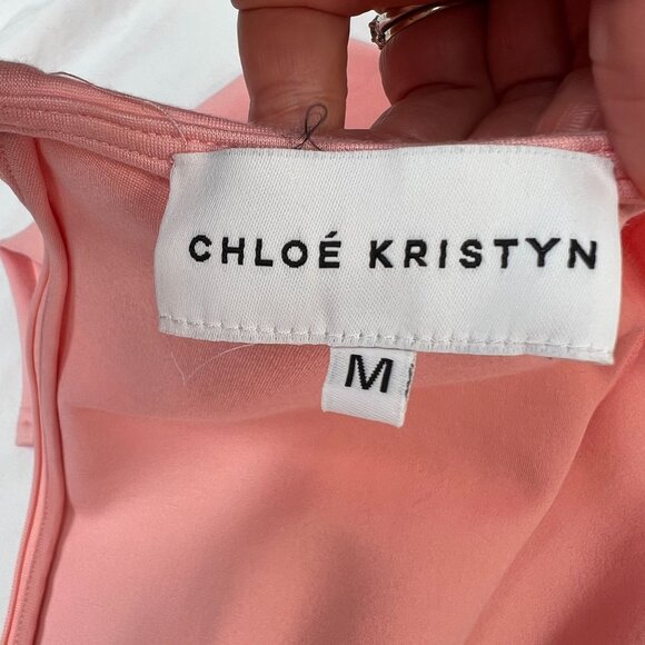Chloe Kristyn by Bettina Maggie Ponte Knit Dress Midi half sleeve Light Pink Med - Picture 7 of 16
